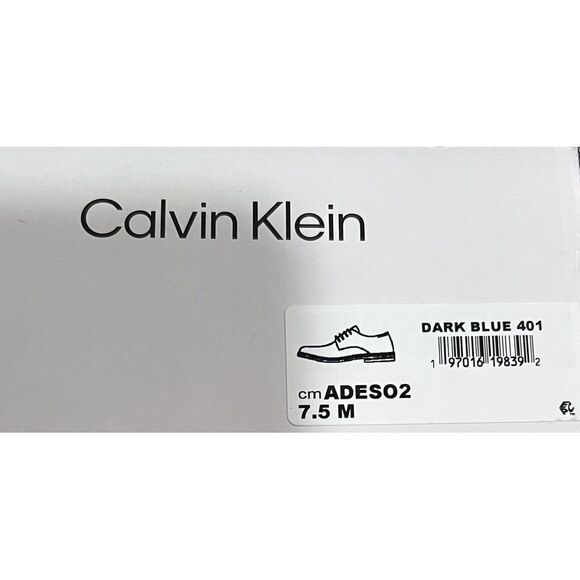 Calvin Klein Adeso Lace Up Navy /White Shoes Men\'s‎ Size 7.5 New